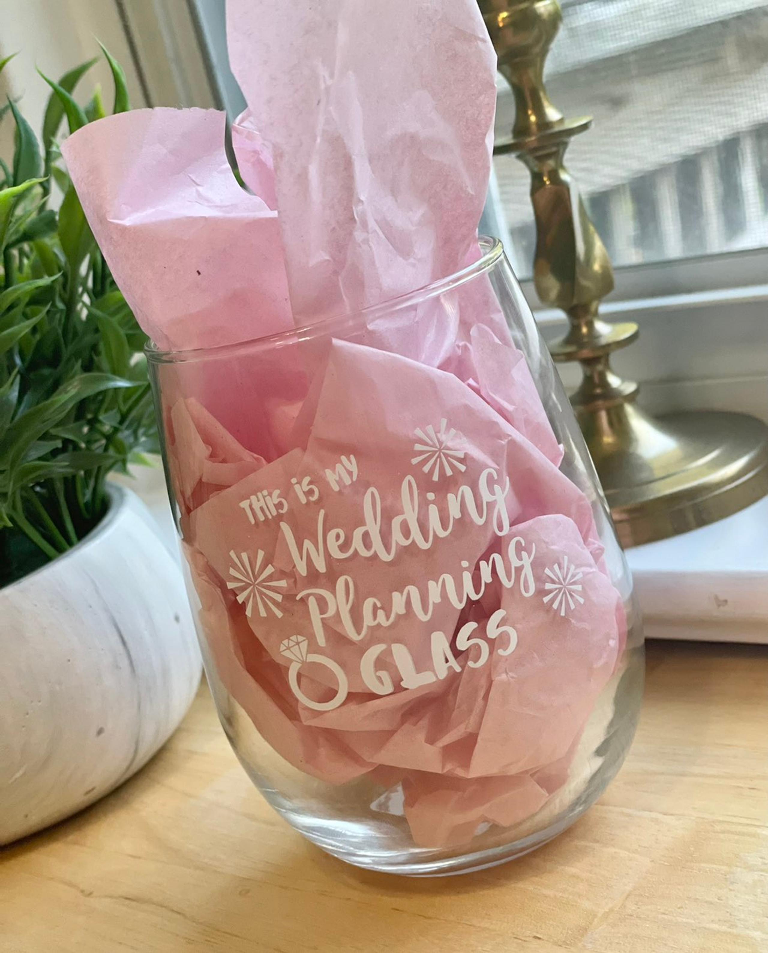 Wedding Planning Stemless Wine Glass