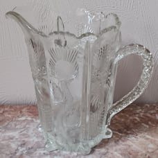 Crystal Clear Glass Thistle Pattern Pitcher - DISCONTINUED