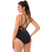 SKINNY DIPPERS Suga Babe Lace Up Front One Piece Swimsuit Black Medium NWT