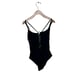 SKINNY DIPPERS Suga Babe Lace Up Front One Piece Swimsuit Black Medium NWT