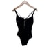 SKINNY DIPPERS Suga Babe Lace Up Front One Piece Swimsuit Black Medium NWT
