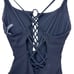 SKINNY DIPPERS Suga Babe Lace Up Front One Piece Swimsuit Black Medium NWT