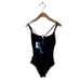 SKINNY DIPPERS Suga Babe Lace Up Front One Piece Swimsuit Black Medium NWT