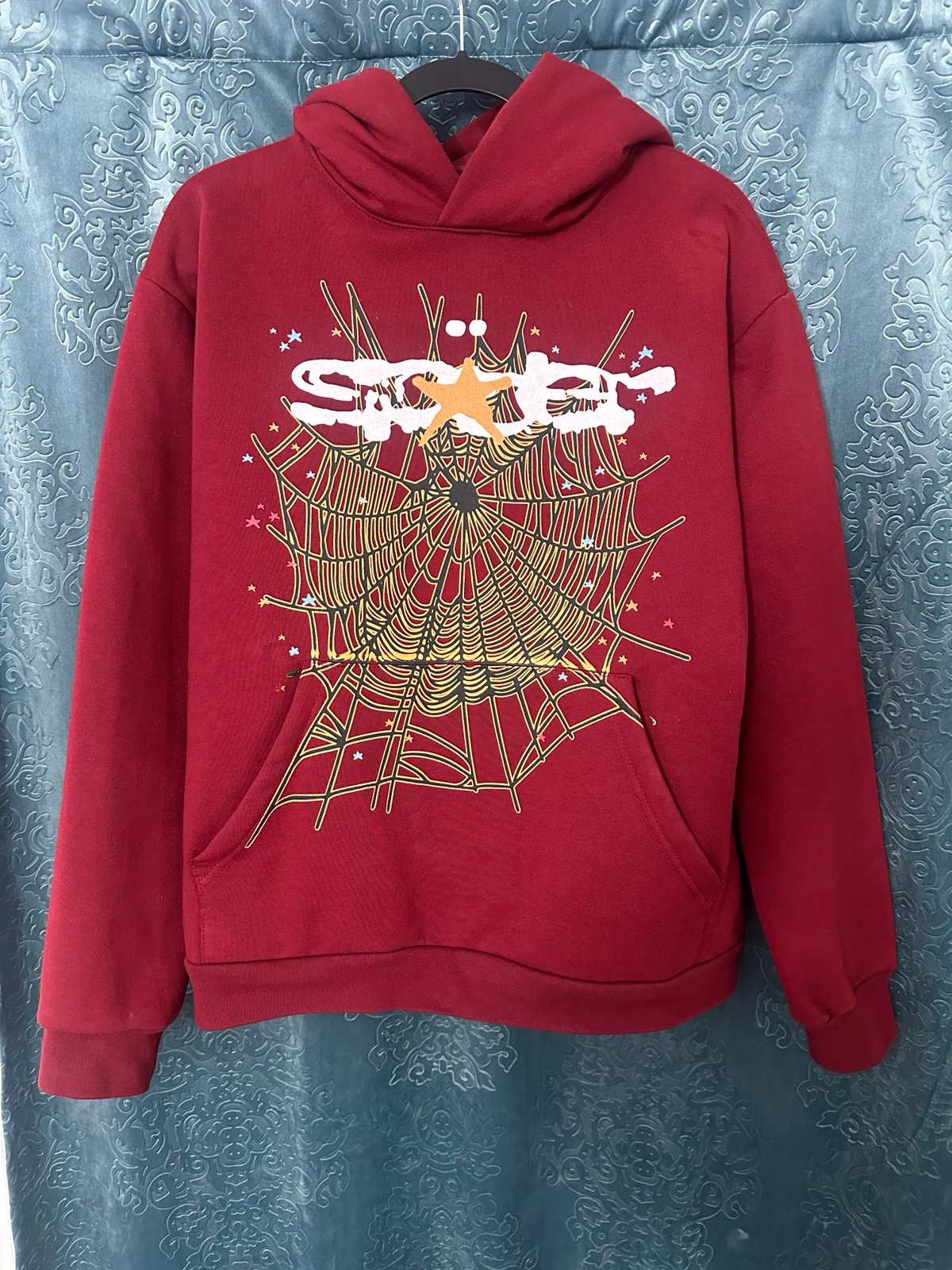 Maroon Sp5der Logo Hoodie