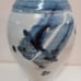 Cobalt Blue White Handmade art pottery vase signed flowers Approximately 9 x 5