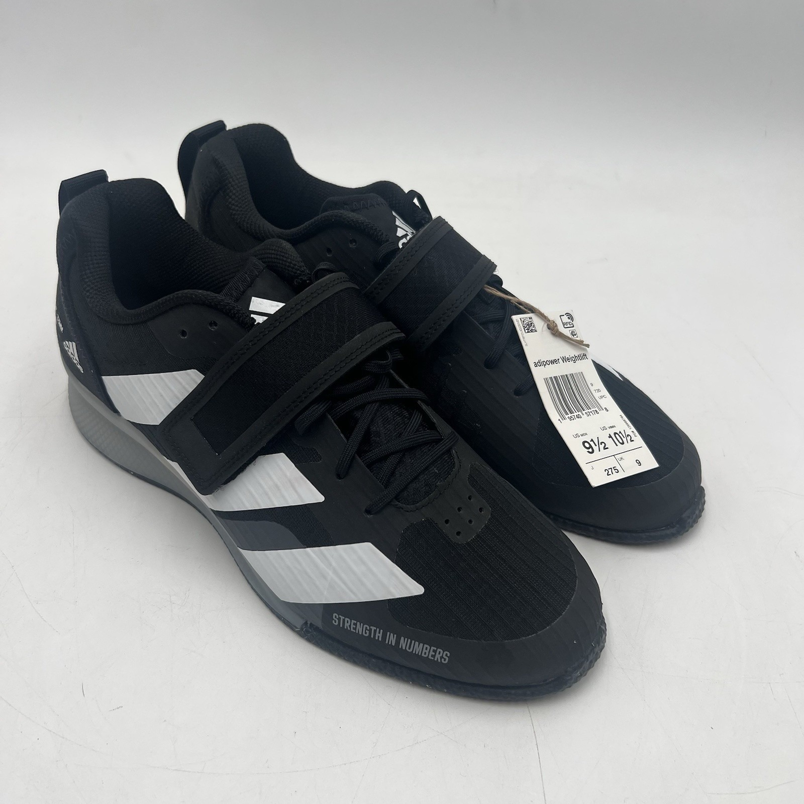 Adidas Shoes Mens 9.5 Black Adipower Weightlifting 3 Athletic Strength