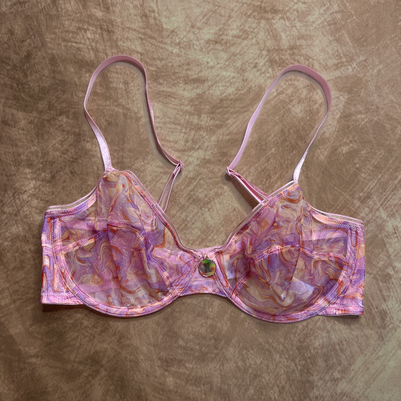 Savage X Fenty X-Ray Vision Unlined Demi Bra Purple Pastel Holographic Honey 36D