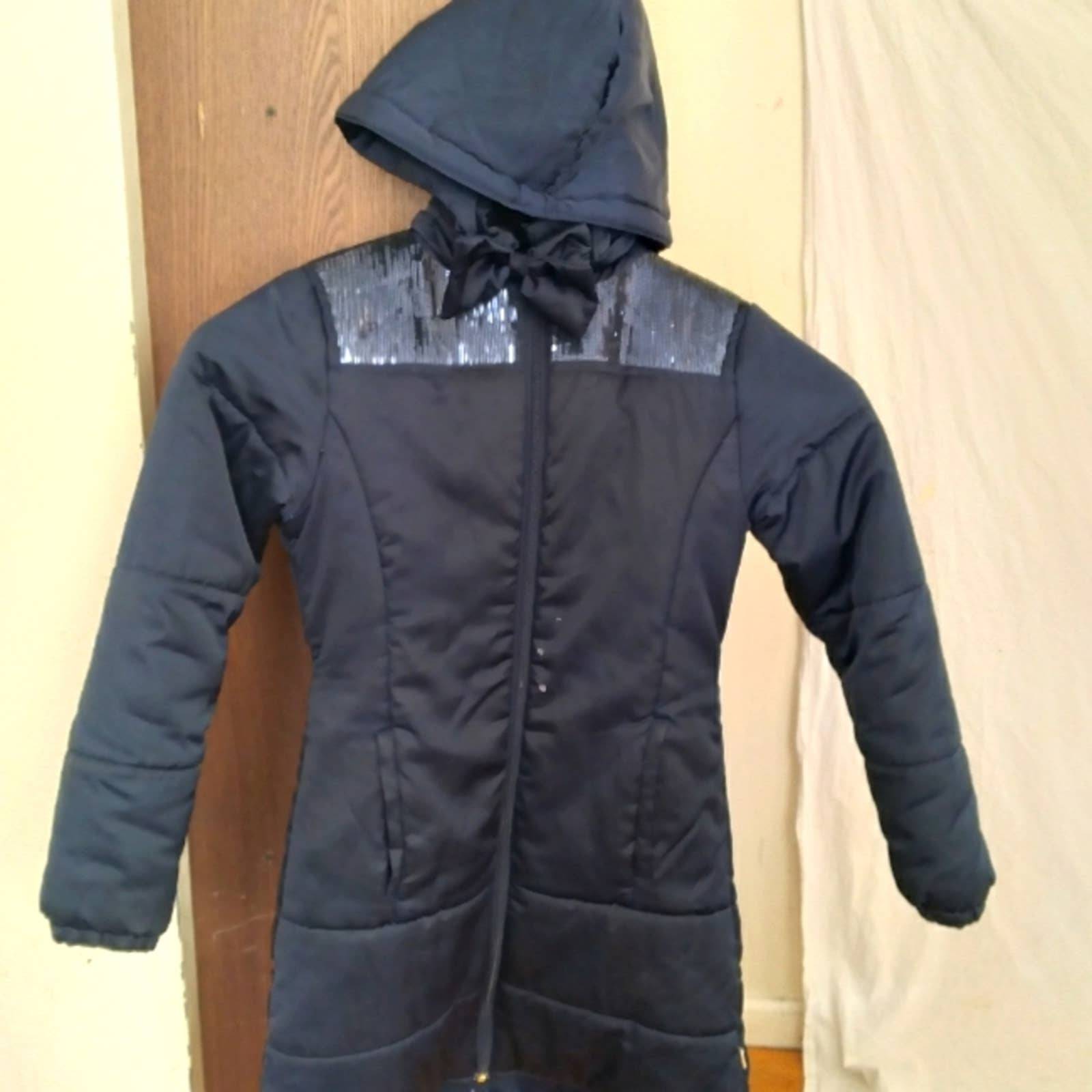 Billieblush hooded puffer coat with sequins sz 10