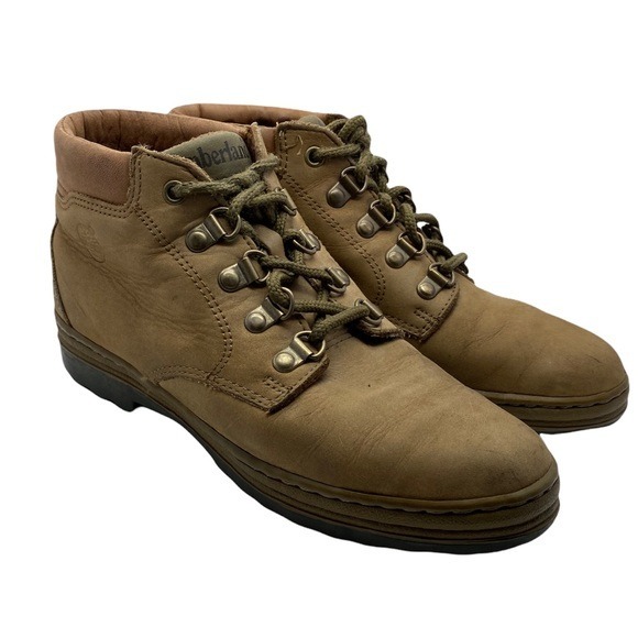 Timberland Brown Leather Ankle Lace up Combat Hiking Boots women’s size 7 M