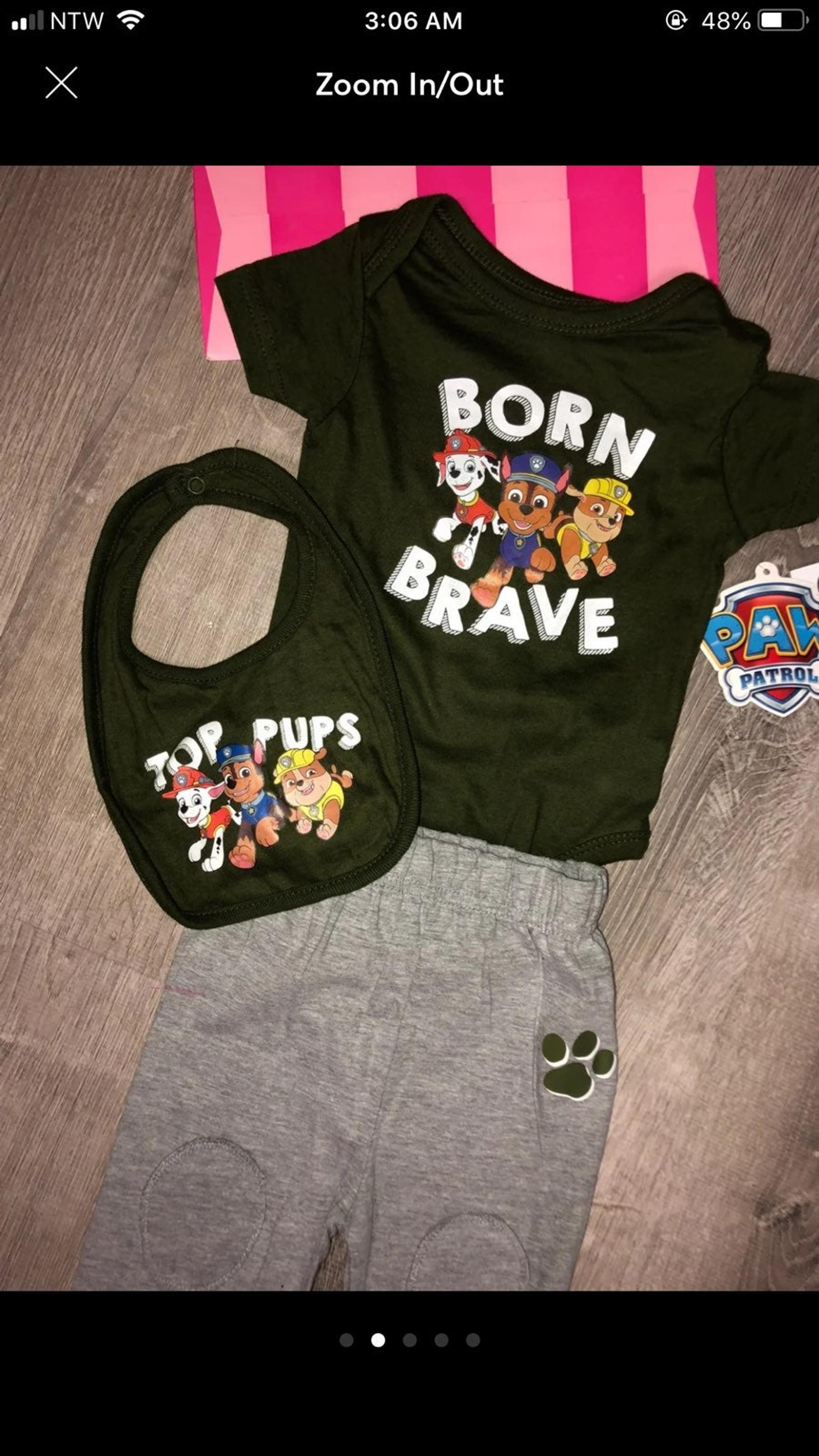 NWT Paw Patrol 3 Pc Set Top Joggers Bib