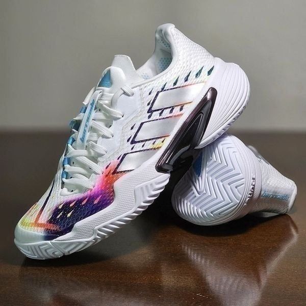 Adidas Barricade Women's Tennis Shoes 2023 White Blue Silver Size 5.5 GW3817 New