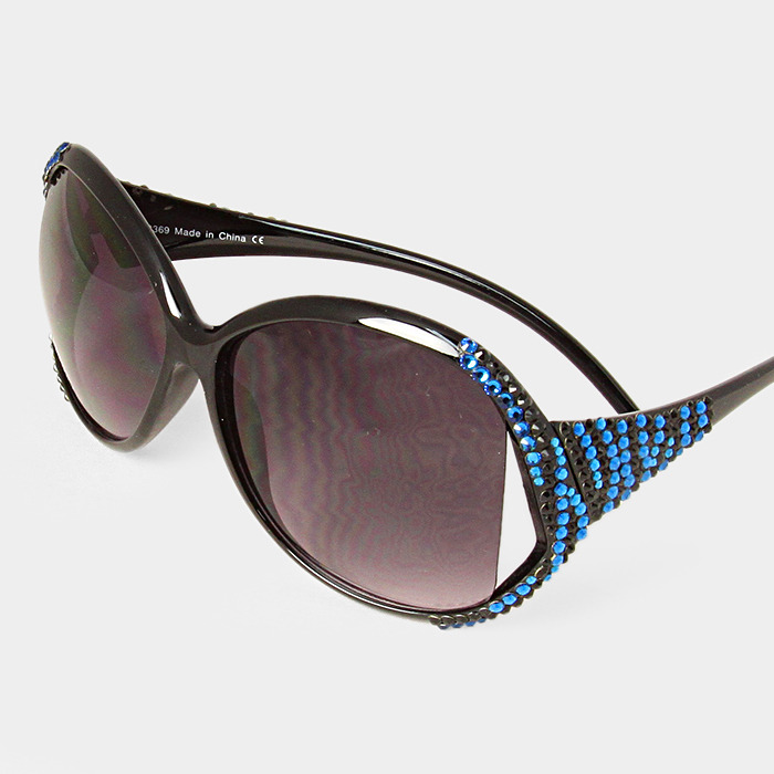 crystal detail oversized sunglasses