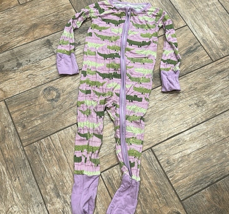 Little Sleepies Purple Crocodiles Zippy Pajamas 12-18 months