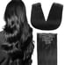 20 Black Human Hair Hair Extensions (7 pcs Clip in) [FUOTONBUTY]
