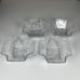 Fifth Avenue Frosted Crystal Viscount Nappy Candy Dish Bowls Set of 4