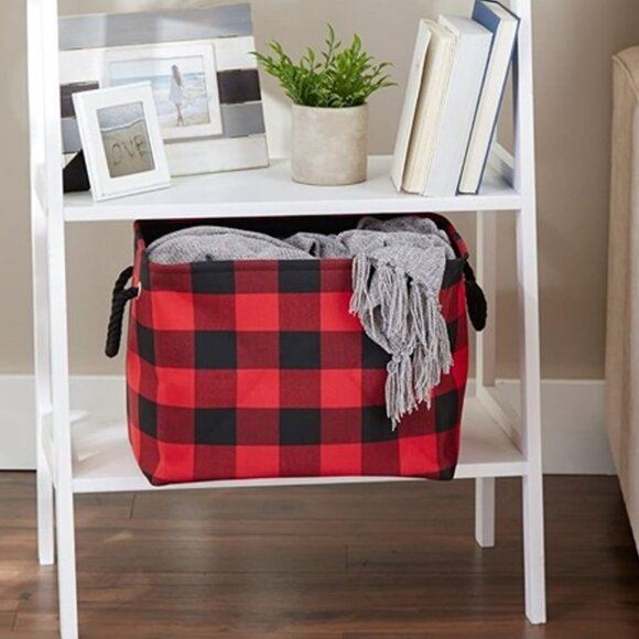 NEW Buffalo Check Storage Collection Collapsible Bin with Handles, 16x10x12,