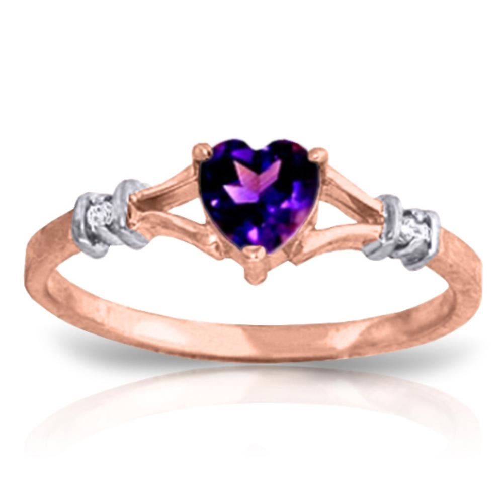 SOLID GOLD RINGS W/NATURAL DIAMONDS & AMETHYST