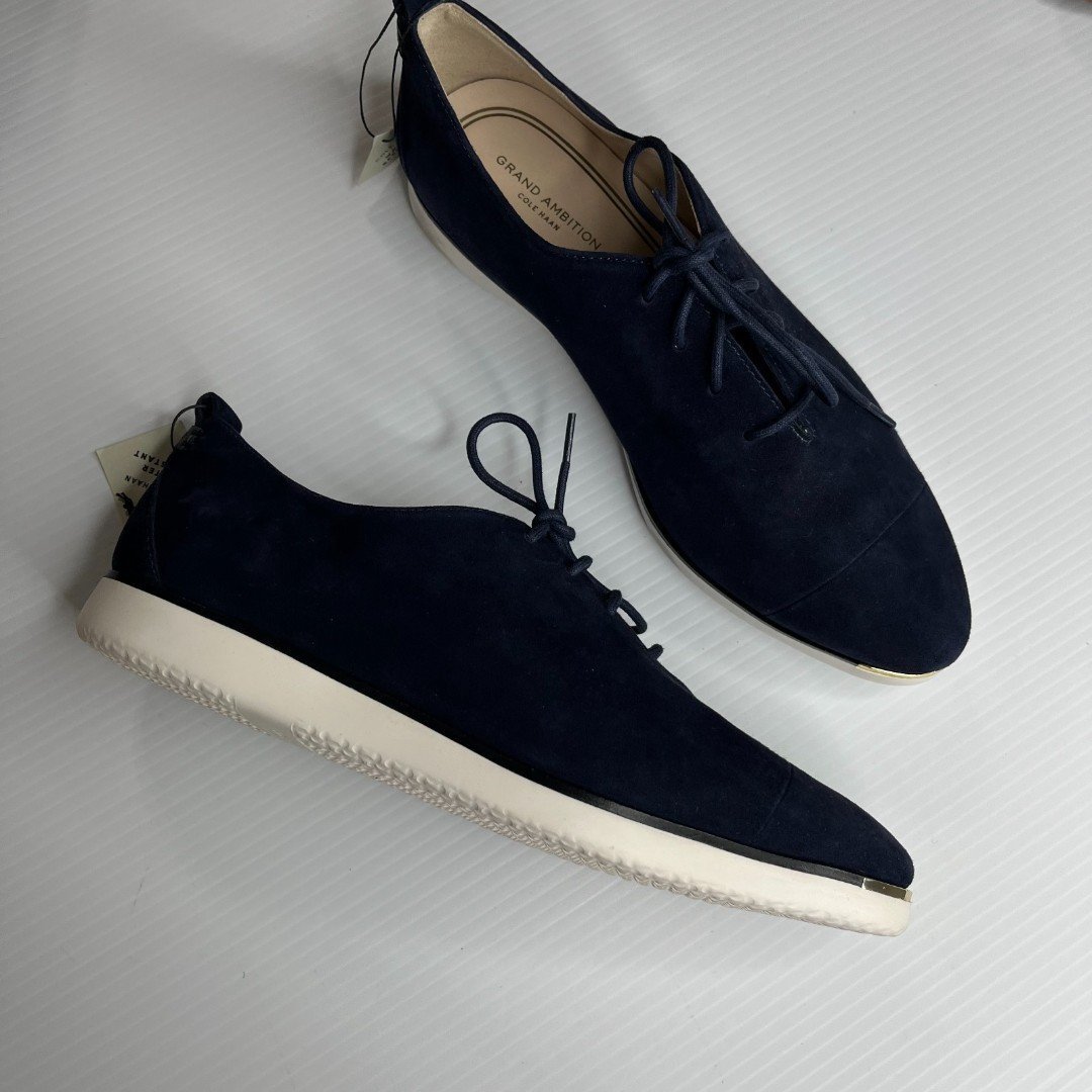 Cole Haan Grand Ambition Lace Up Sneaker Womens 8.5 NWT Navy Blue Shoes
