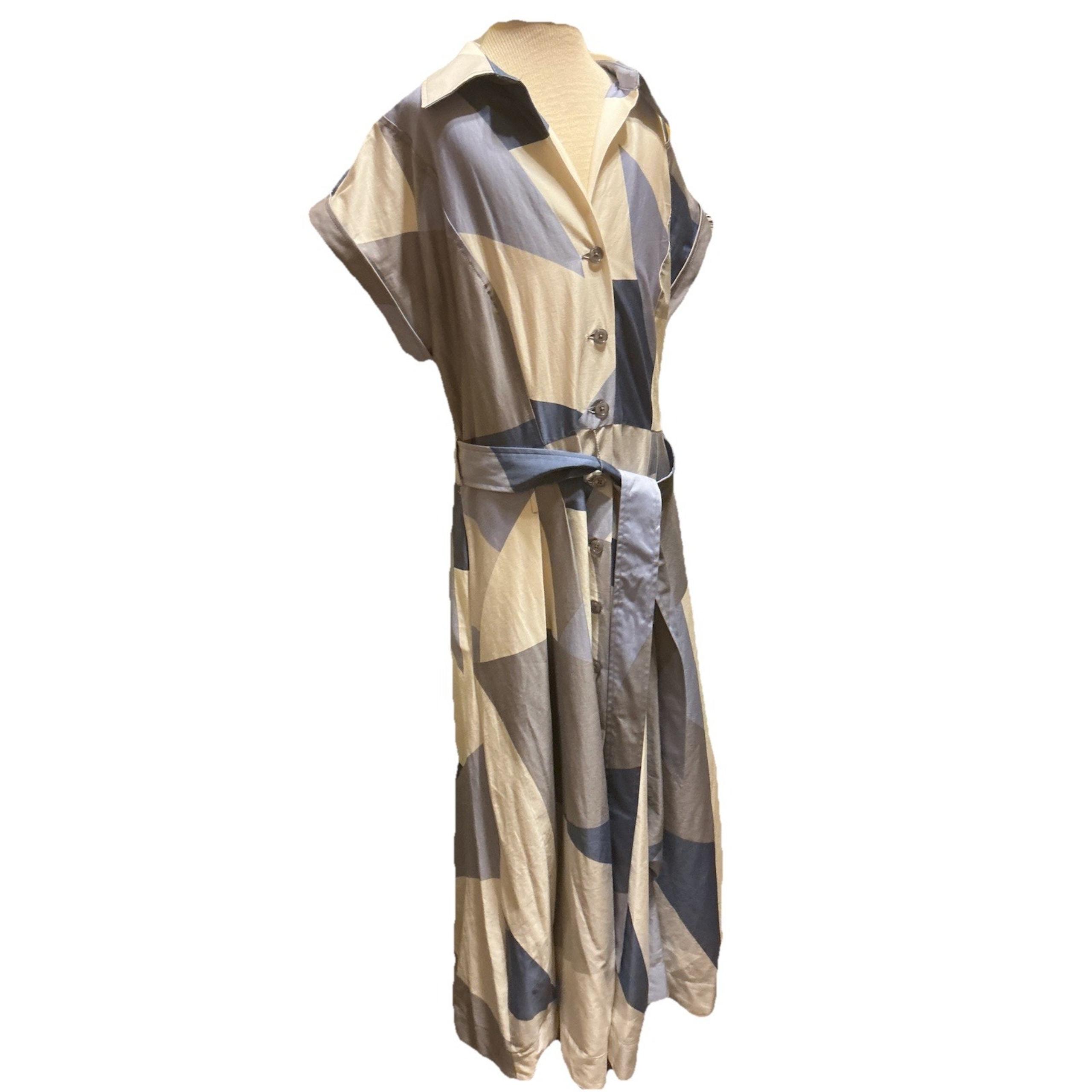 Donna Karen Color-block Women’s Size 10 Midi Shirt Dress NWT