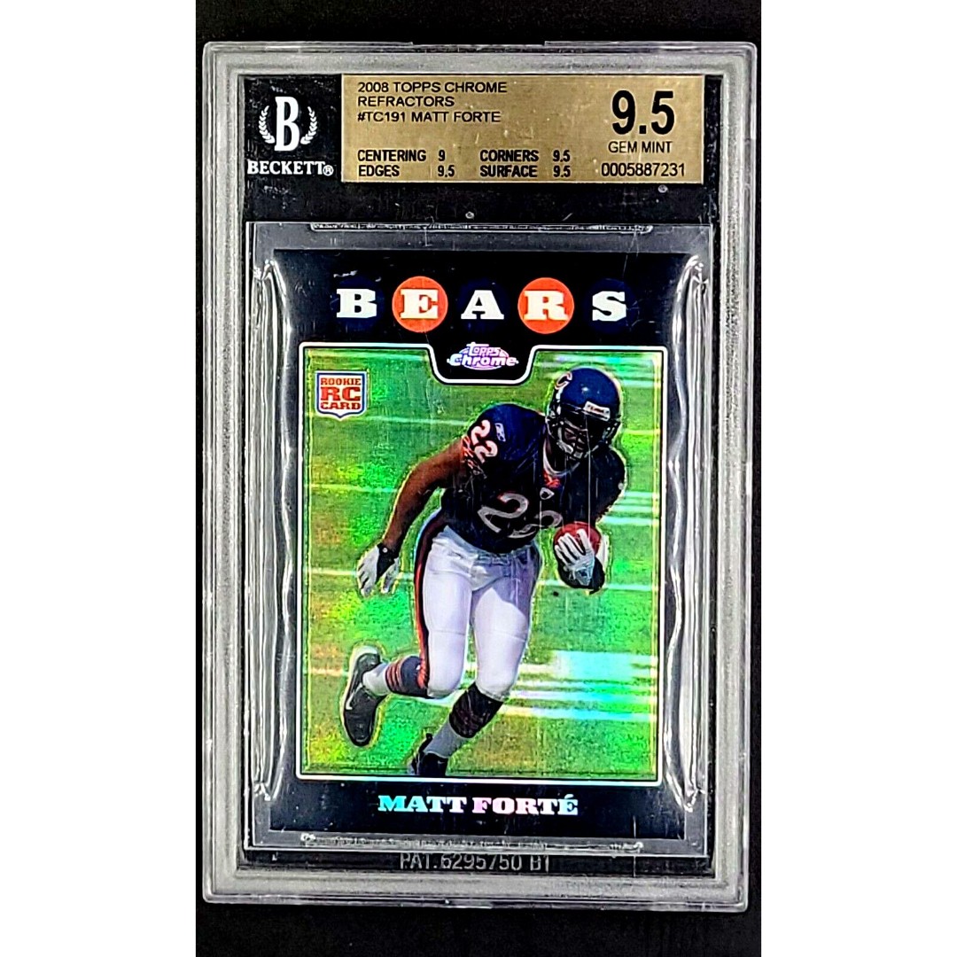 2008 Topps Chrome Refractor #TC191 Matt Forte RC Rookie BGS 9.5 Gem Mint POP 27