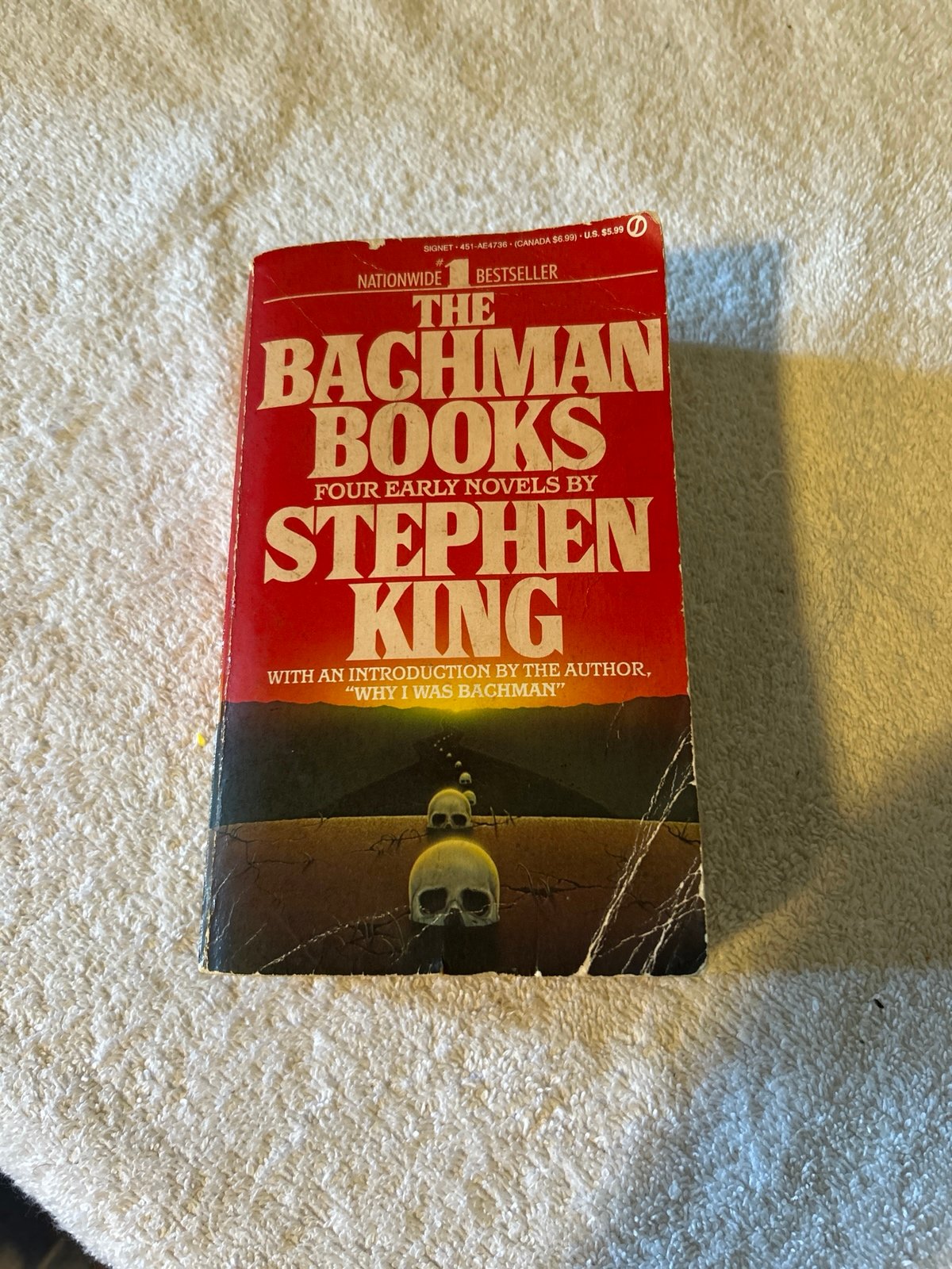 1st Signet (Omnibus) Ed (6th Pr) Nov 86 Bachman Books (Stephen King) PB. “RAGE”