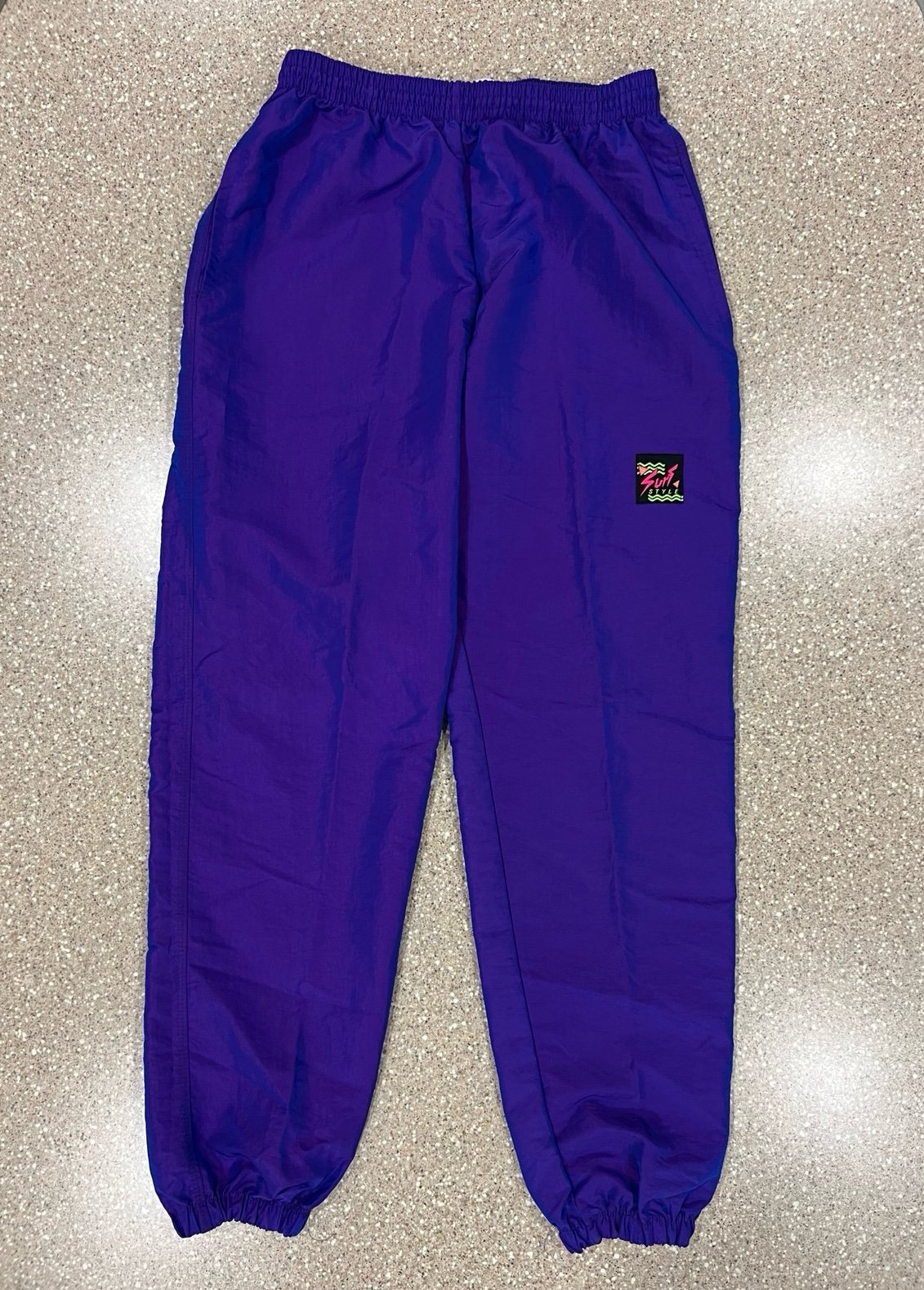 Vintage surf style purple iridescent sweat pants