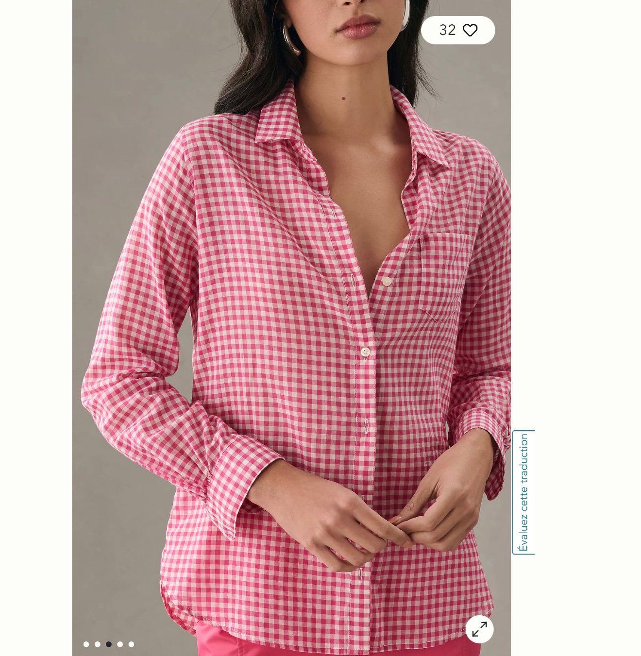 Anthropologie Trovata Pink Button Down Shirt