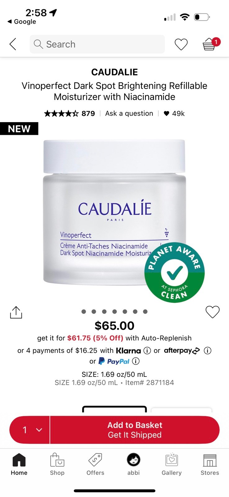 Caudalie moisturizer