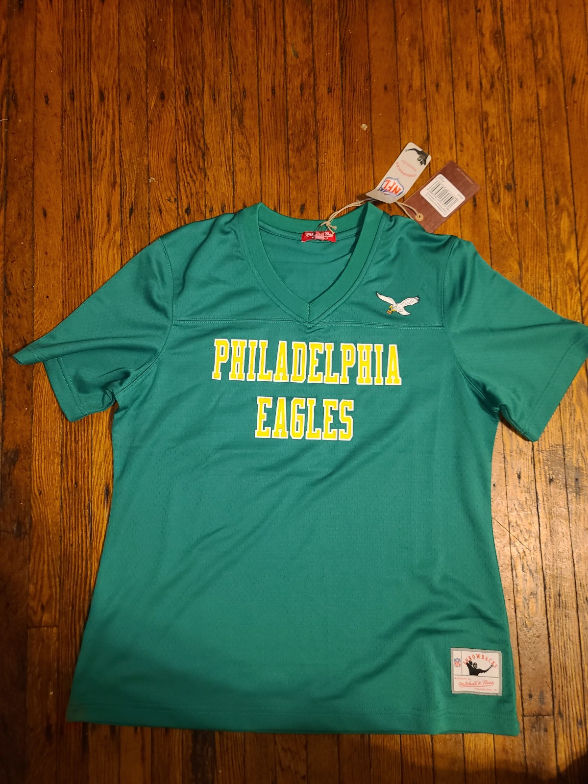 PHILADELPHIA EAGLES WOMENS MITCHELL AND NESS MESH FASHION FOOTBALL JERSEY - KELL