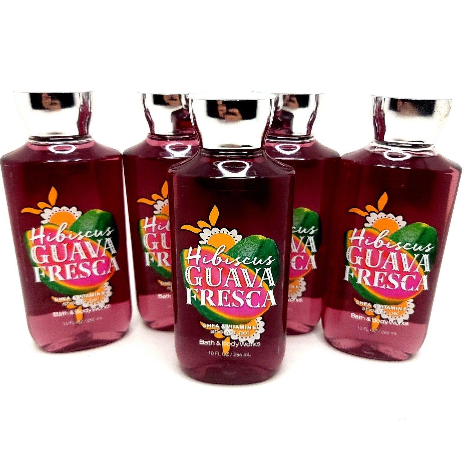 Bath & Body Works Hibiscus Guava Fresca Shower Gel 10oz each 5 bottles