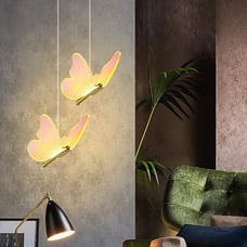 Acrylic Butterfly Pendant Lamp Nordic Bedroom Bedside Hanging LED Ceiling Chande