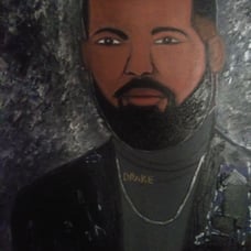 Drake In Gray Suit Acrylic Painting 1