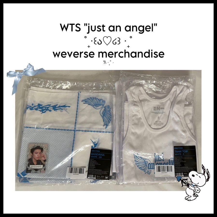 enhypen just an angel weverse merchandise tank tops bandanas no photocards