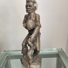 Hardstone/soapstone hand carved figure of a African man (full body)
