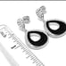 18k White Gold & Fine Jewelry Bronze 2.00ctw Black & White Natural Crystal Dangl