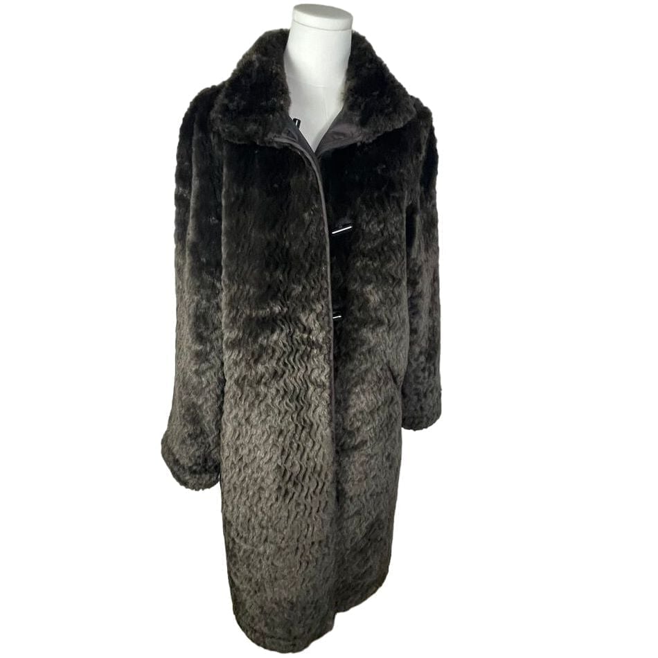 Ensign London oversized NWT reversible faux fur and wind/water resistant S coat