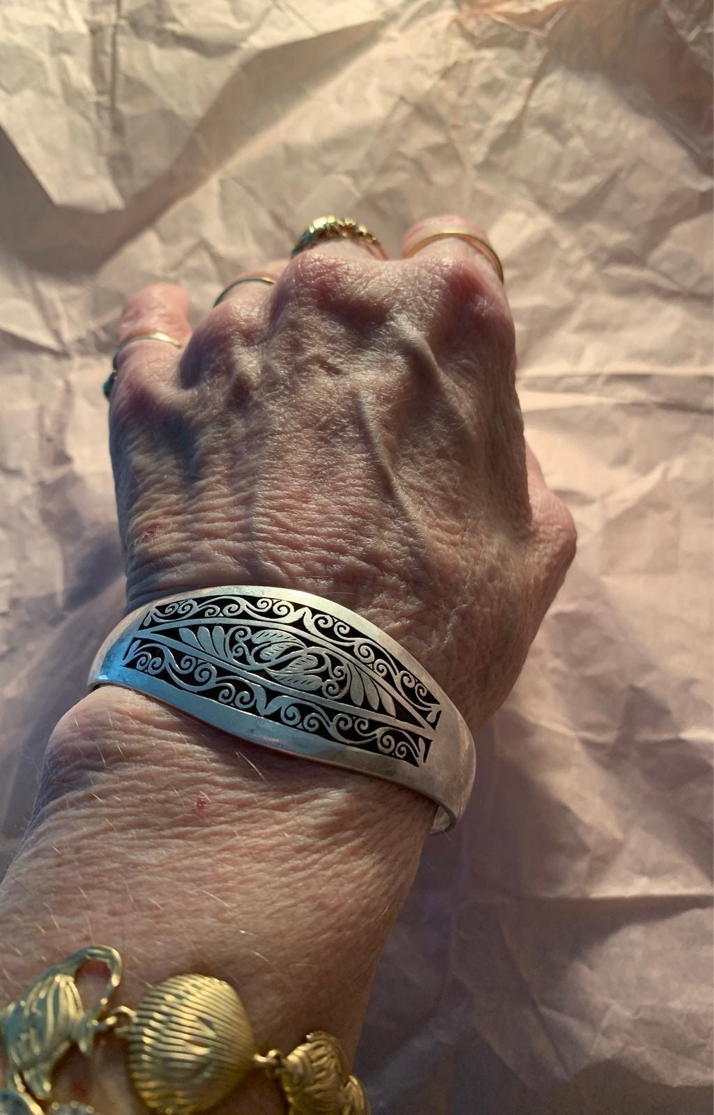 VINTAGE BRACELET - CUFF - FILIGREE - STERLING