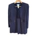 Petite Perceptions Women's 2-Piece Navy Sleeveless Top & Jacket Set Size 8