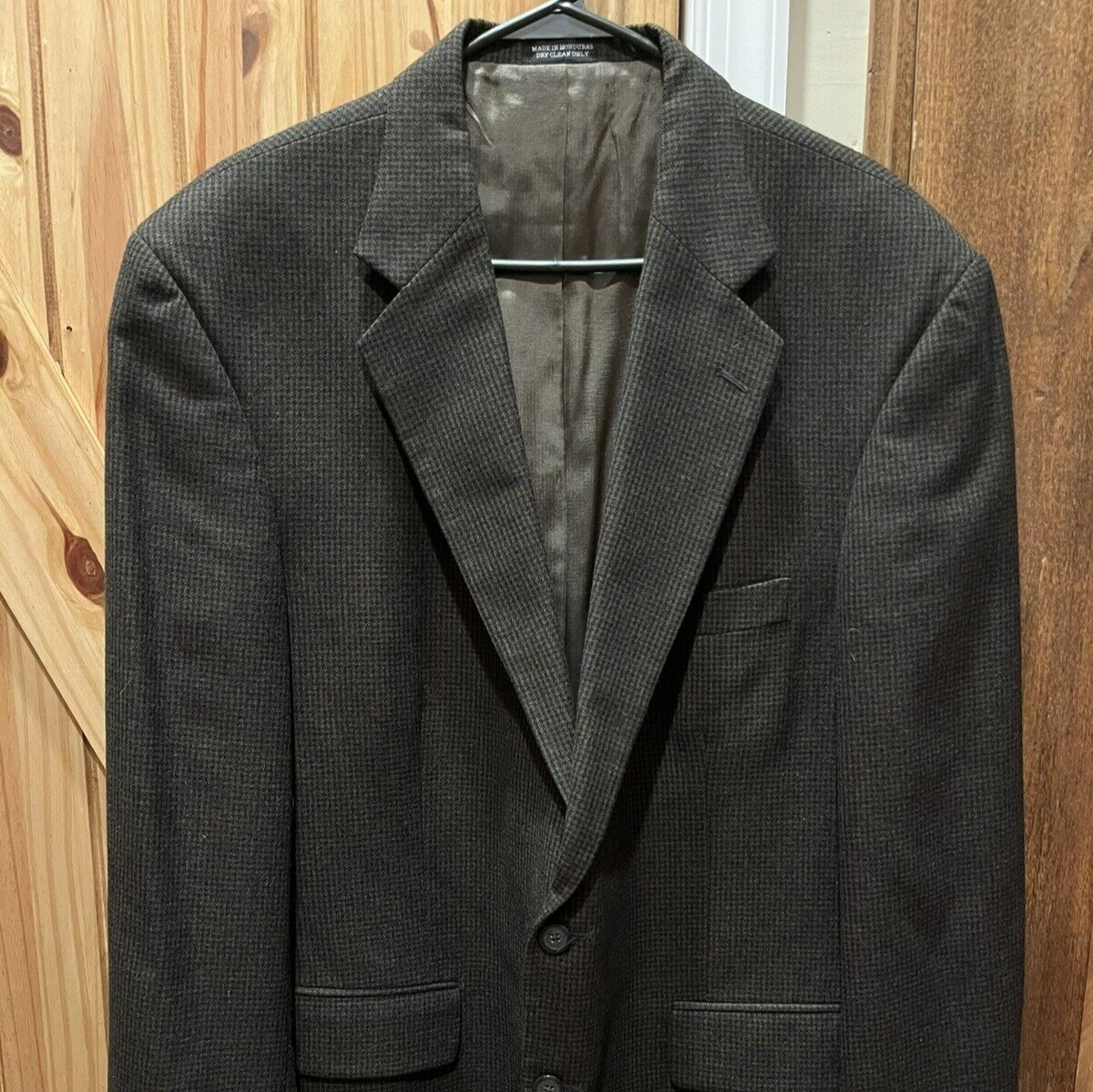 Oscar De La Renta Men's 100% Wool Houndstooth Blazer Size 44 Regular