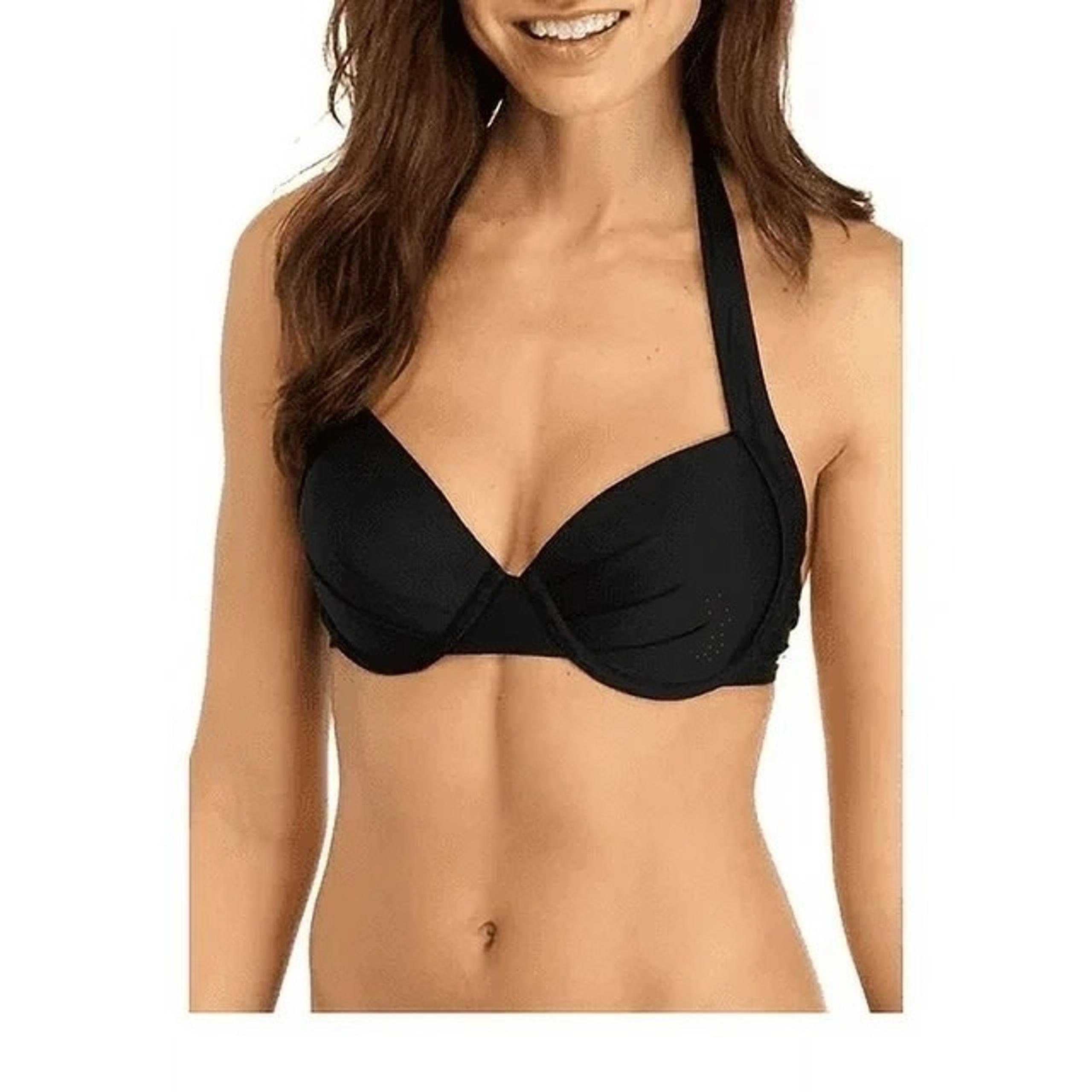Calvin Klein Bikini Top Convertible Neck Strap Molded Cup Underwire Black M