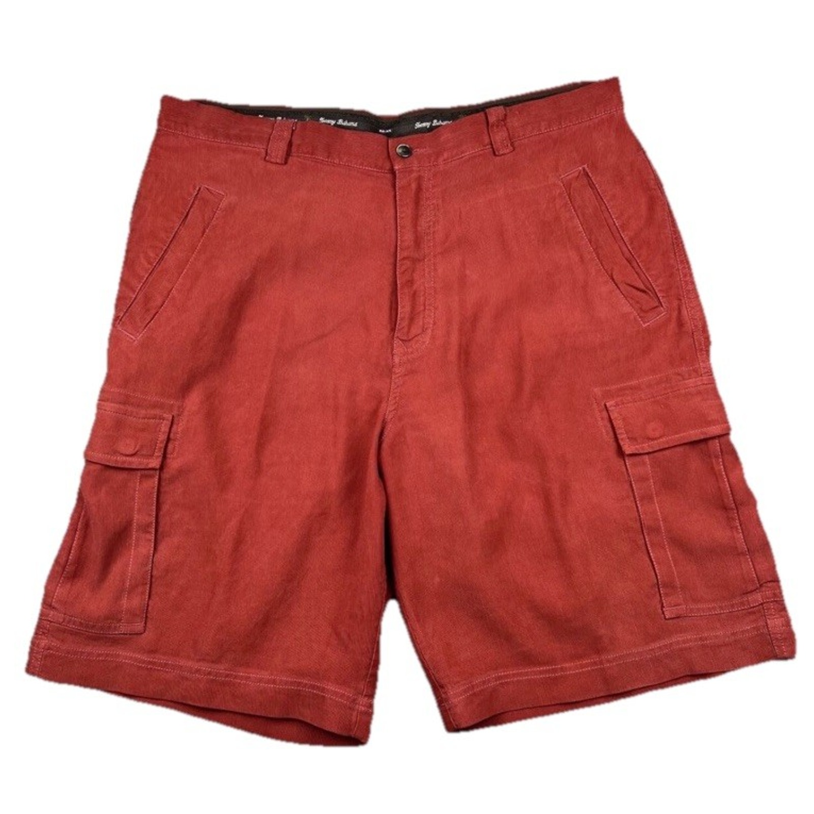 Tommy Bahama Relax Shorts Mens Red Sz 36 Bermuda Cargo Silk Linen Blend