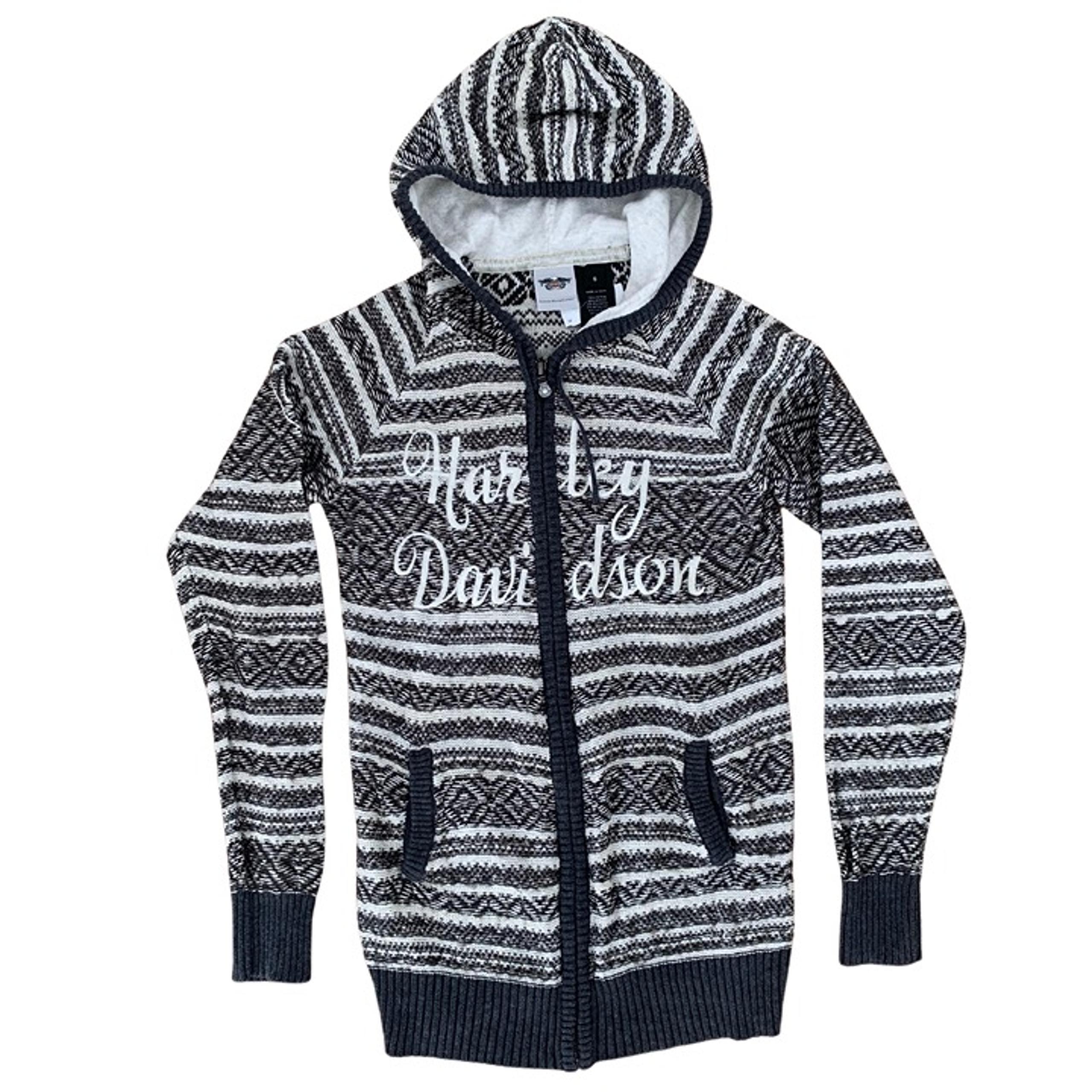 Harley Davidson Christmas Holiday Sweater Hoodie | Full Zip Women’s Size SMALL