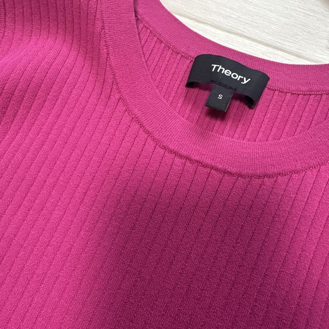 【期間限定】 Theory RIB (Pink) KNIT CREPE PEPLUM MIX トップス