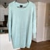 J. Crew 100% Cashmere 3/4 Sleeve Tunic Sweater Sz Medium Mint Green Aqua