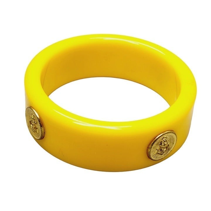 Vintage 80s Acrylic Nautical Anchor Bangle Bracelet (A1329)
