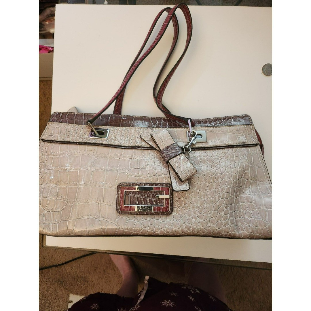 Guess Patent Leather Crocodile Embossed Bag NB
