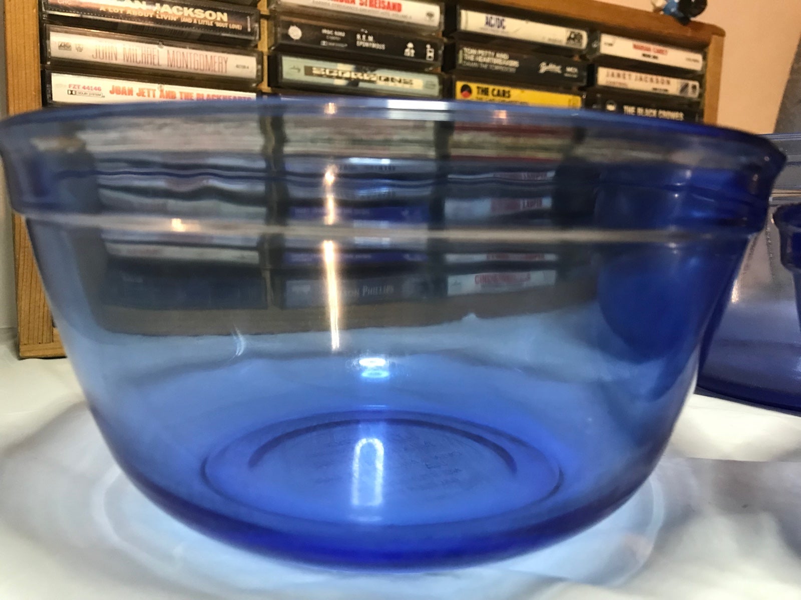 Anchor Hocking shops Ovenware Blue Glass Mixing Bowl USA Made