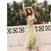 Free People Green Sundown Skirt Set size small 128 cotton brand new no tags