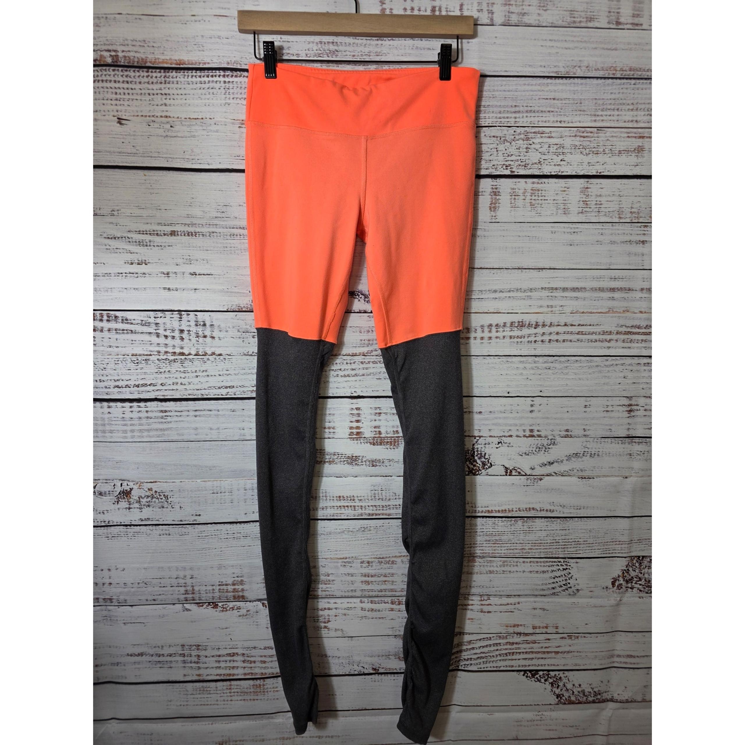 Alo Yoga Goddess Ribbed Legging women's size medium bright melon and gray