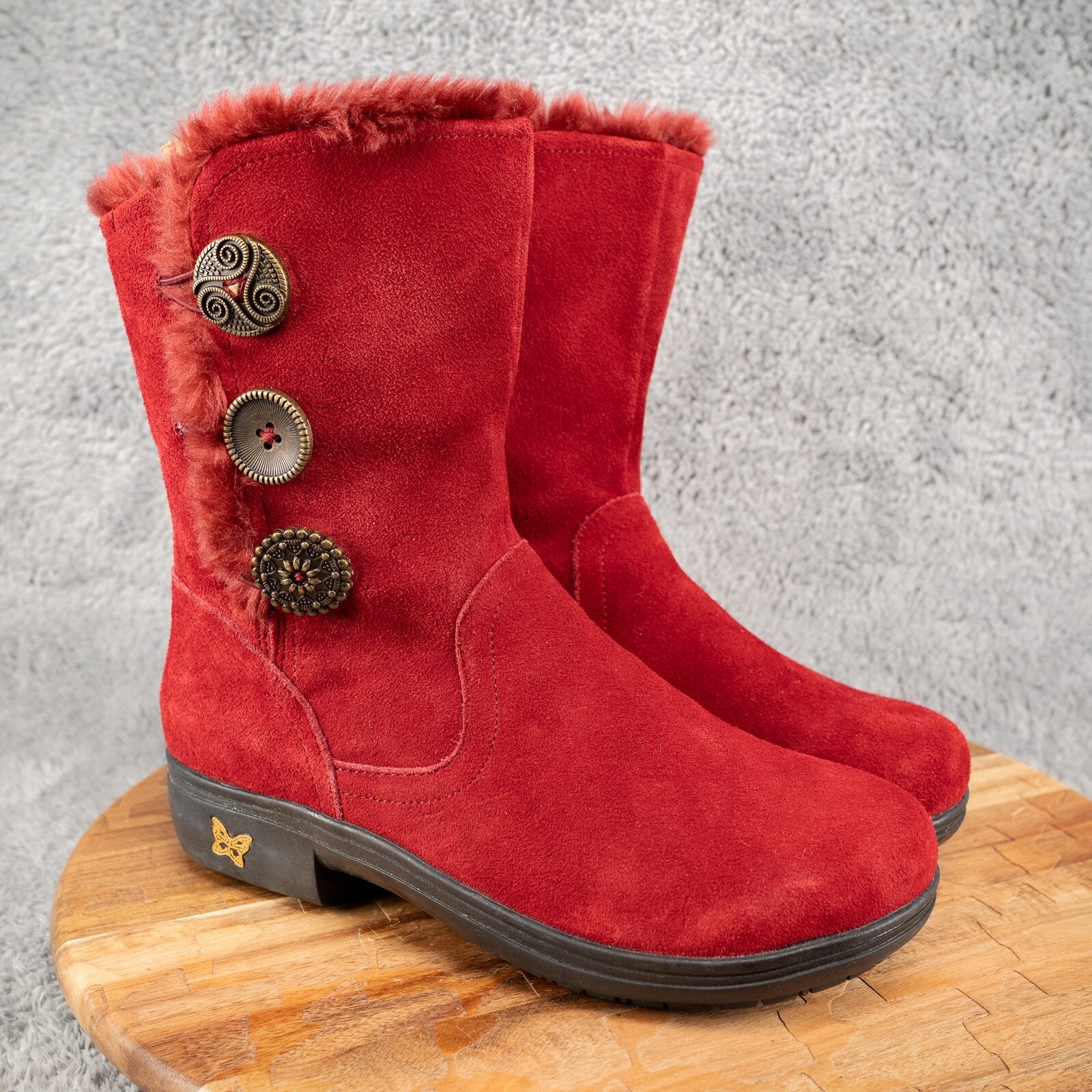 Alegria Women’s Nanook 914 Vintage Red Licorice Mid-Calf Boots Sz 9